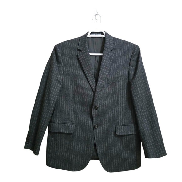 Ralph Lauren Silver Label Pinstripe Single Breasted Wool Cashmere Blazer Sz 42S